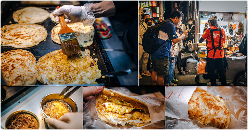 阿華蔥抓餅．艋舺夜市．萬華美食｜天字第一攤！天天大排長龍的夜市蔥抓餅．用料多元餅皮麵香十足！萬華廣州街觀光夜市美食推薦～捷運龍山寺站～中肯‧食記！ @包子爸の食尚攝影手札