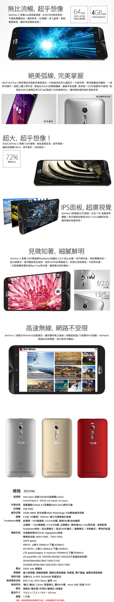 【中肯‧開箱】ASUS ZenFone 2｜效能王者‧平價機皇‧ZE551ML (4GB/32GB)